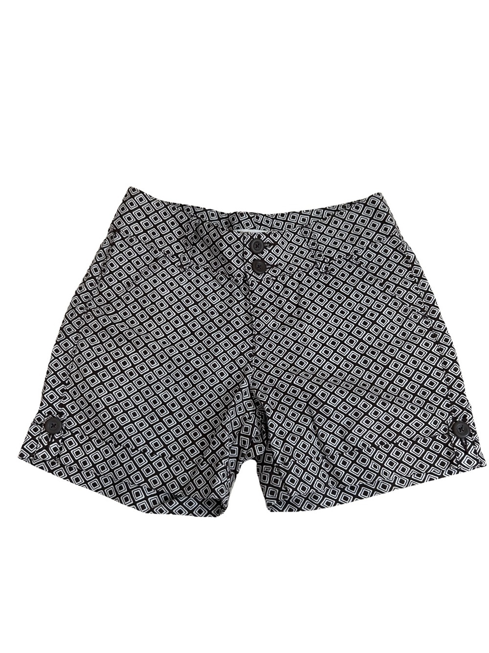 Lee One True Fit Brown & White Geometric Flat Front Women’s Shorts Size 4 Med